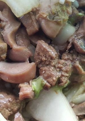 รูปของ ผักกาดขาวผัดเครื่องในไก่