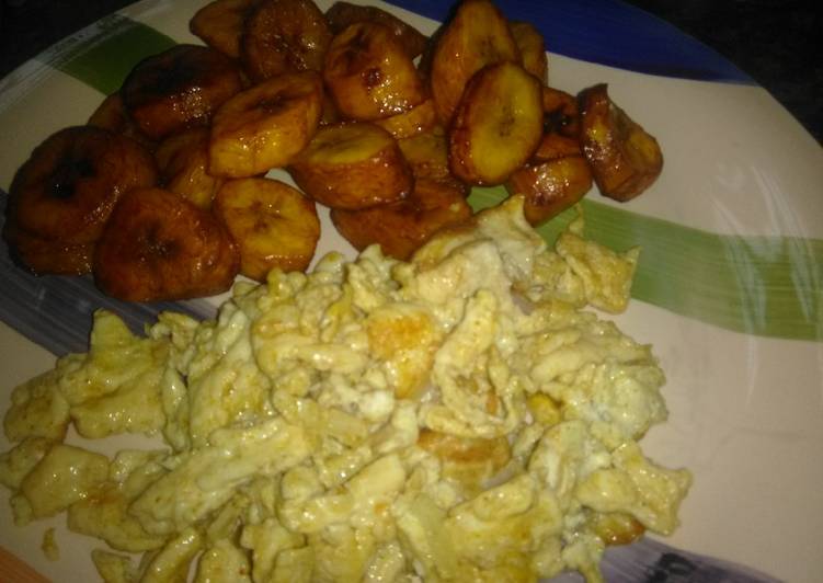 How to Prepare Any-night-of-the-week Fried plantains with scrambled eggs