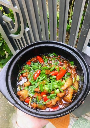 Hình của món Thịt ba rọi kho tộ.