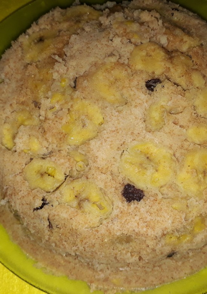 Una foto de Bizcochuelo integral de banana y pasas sin azúcar