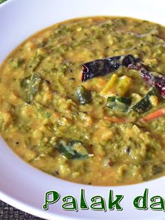 பாலக் dal (ஸ்பின்ச் டால் / பாலகுரா பப்பு) செய்முறை முக்கிய புகைப்படம்