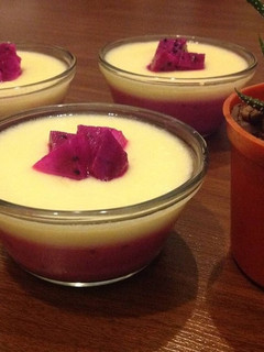 Foto resep Pudding Buah Naga dengan Vla