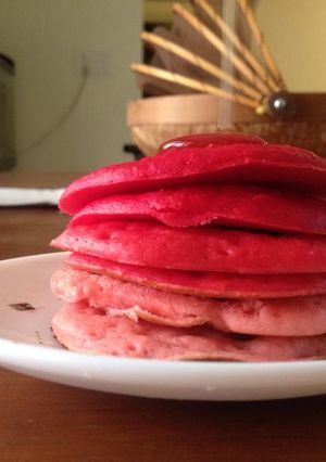A picture of Ombre pancakes for valentine's day.