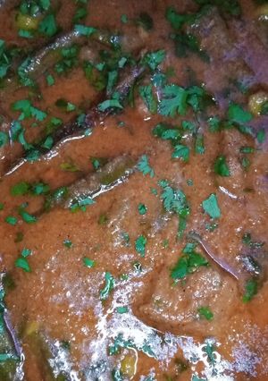 A picture of Lady Finger Mutton (Bhindi Gosht).