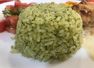 Una foto de Arroz de espinaca
