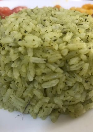 Una foto de Arroz de espinaca