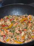 Sauté de riz aux crevettes (IG bas)