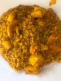 Arroz meloso de sepia y gambones