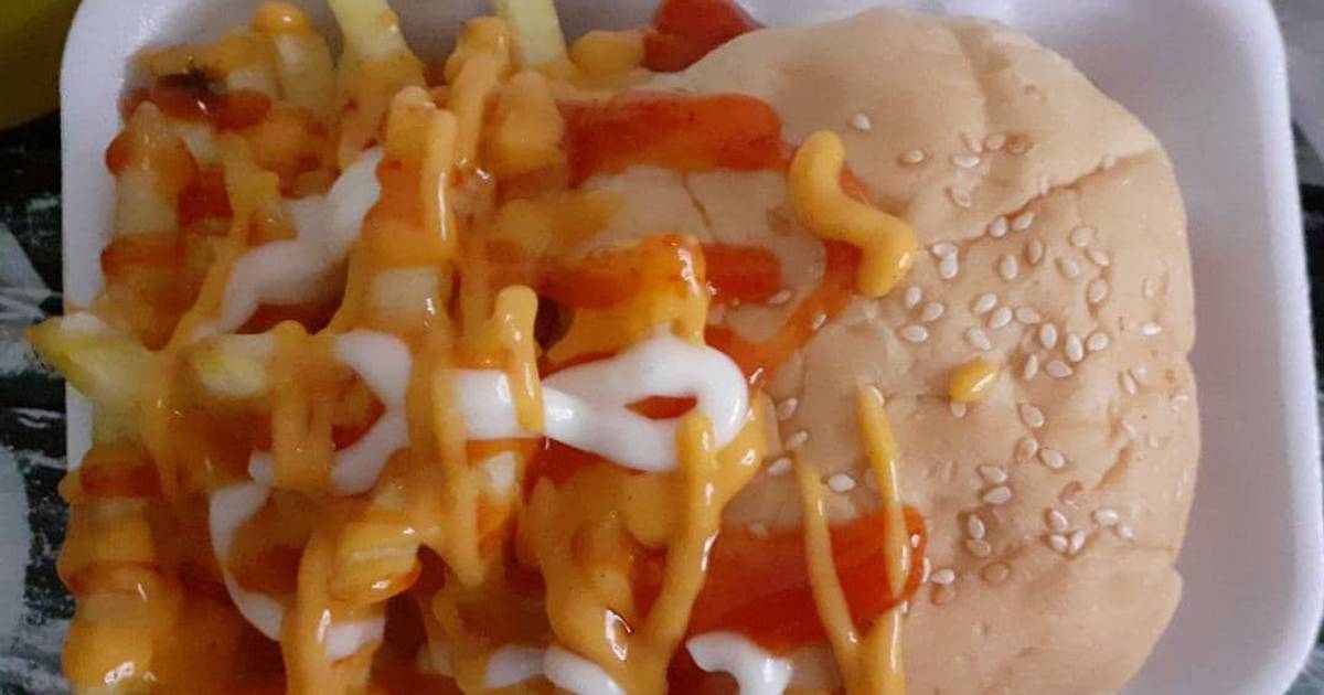 Resipi Crispy chicken Burger cheese meleleh oleh Rhezlan 