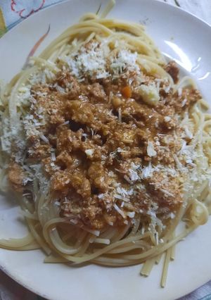 Una foto de Spaghetti con salsa boloñesa