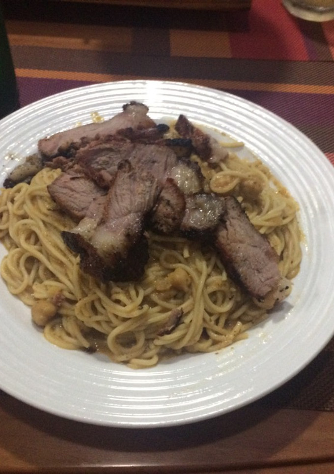 Una foto de Lomo Paleta y Spaghetti en Salsa Hongos il Oleo