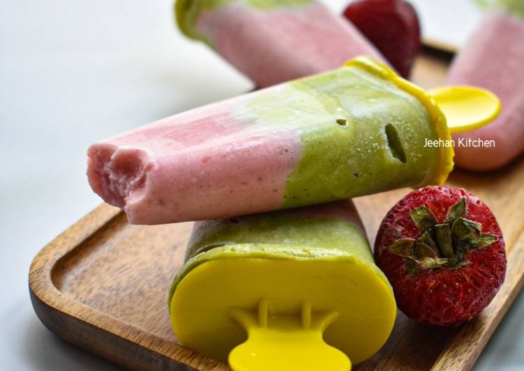 Cara Gampang Menyiapkan Strawberry &amp; Avocado Popsicle, Enak
