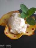 Melón helado con barquillo de jamón (en heladera)