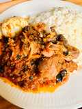 Goatmeat n dryfish sauce