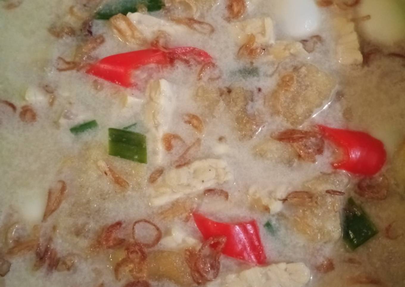 Sayur santan tempe telur puyuh rambak