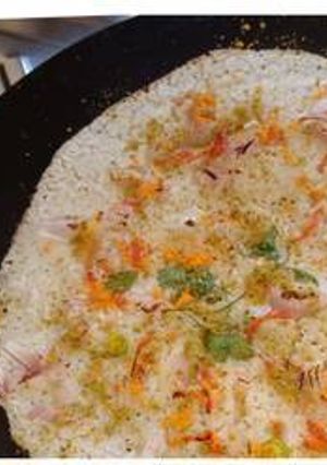 A picture of Healthy Ghee Carrot, Onion and Oats Dosa with Podi.