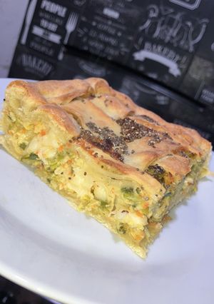 Una foto de Tarta de puerro y queso