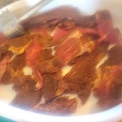 A picture of Spicy Sweet-Heat Monroan Pork Jerky.
