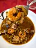 Verdinas con Pulpo y langostinos
