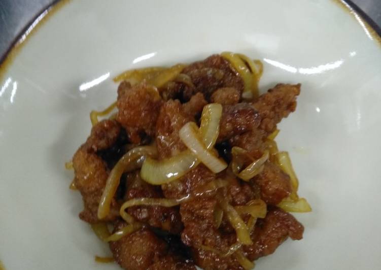 Babi goreng mentega simple