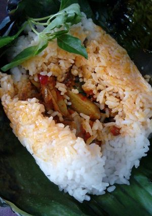 Foto resep Nasi Bakar isi sambal teri jengkol