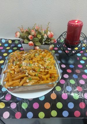 A picture of Pink pasta.