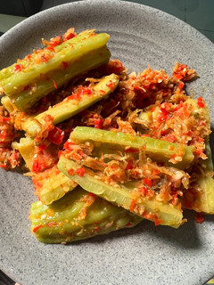 Foto resep Tumis pare pedas teri goreng