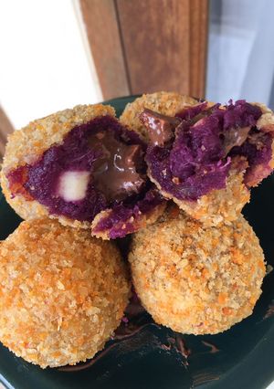 Foto resep Bola-Bola Ubi Cokelat Keju