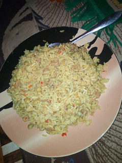A picture of Minced meat jallof rice.