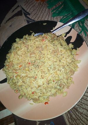 A picture of Minced meat jallof rice.
