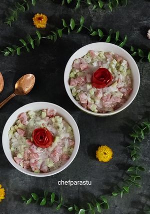 عکسی از دستور سالاد خیار گوجه با سبزی