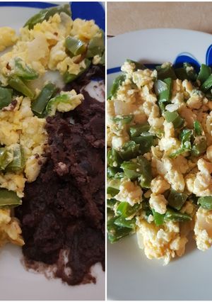 Una foto de Nopales con huevo para desayunar