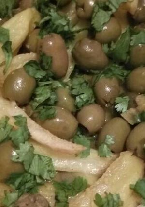 صورة لوصفة بطاطا بزيتون اخضر