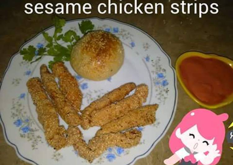 Sesame chicken strips