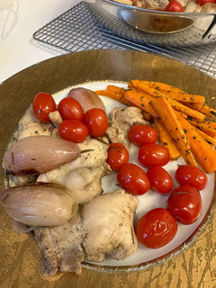 A picture of Chicken with Shallots and Cherry Tomatoes.