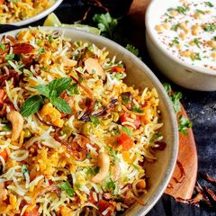 Vegetable biryani A picture of Vegetable biryani.