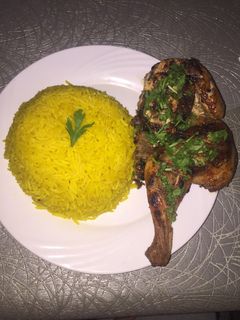 صورة لوصفة رز بالكاري وفراخ مشوية