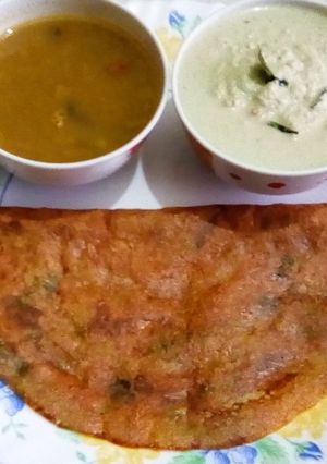A picture of Mixed vegetable spicy dosa.