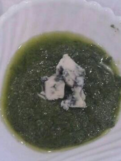 A picture of My first home made pesto.