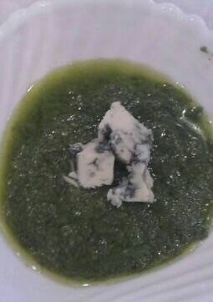 A picture of My first home made pesto.
