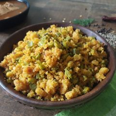 A picture of Kothavarangai Paruppu Usili| Cluster-Beans Steamed mixed Lentil.