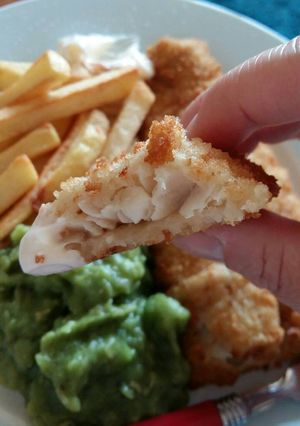 A picture of Vickys Breaded Oven-Fried Fish, GF DF EF SF NF.