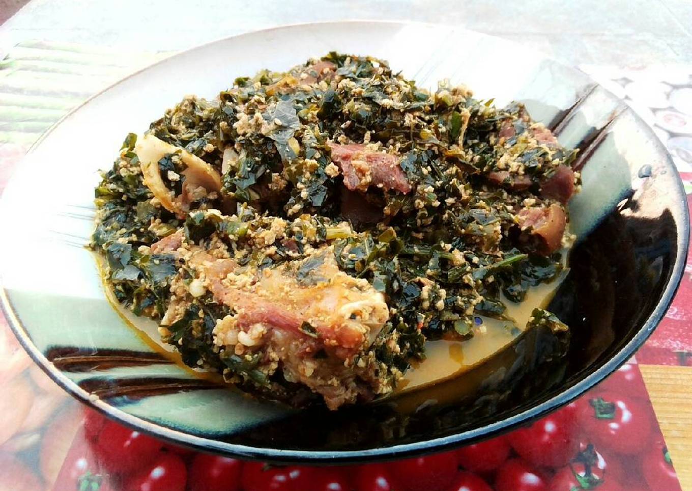 Goat meat egusi soup