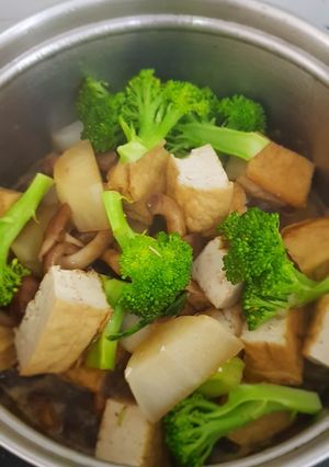Hình của món Đậu hũ - rau củ kho chay.