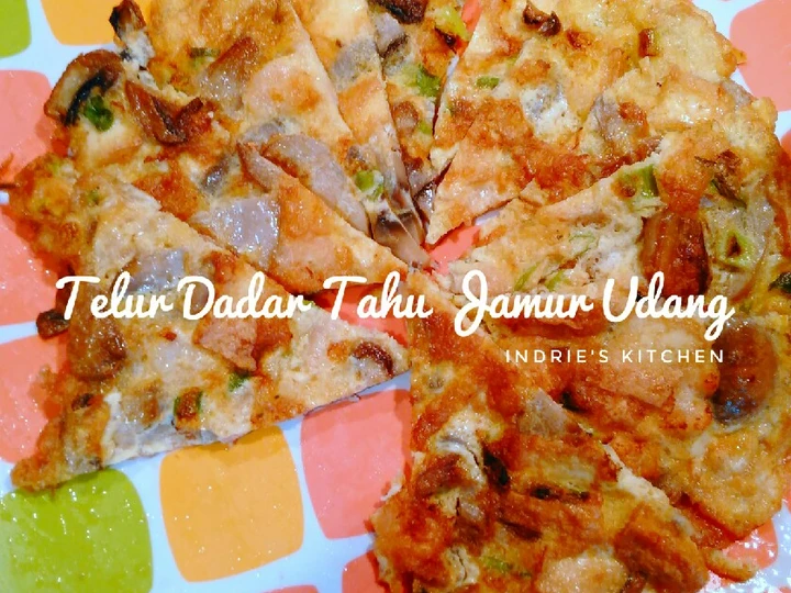 Langkah Gampang Membikin Resep 73. Telur Dadar Tahu Jamur Udang Gaya Ndi yang Bikin Ngiler Anti Ribet, Mantap Sekali