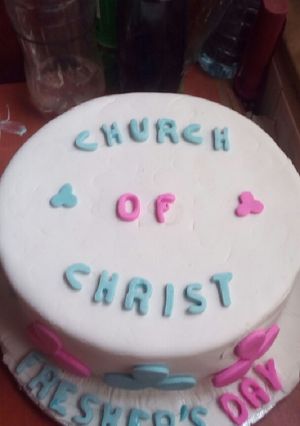 A picture of Fresher's day cake.