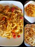 Tallarines con salteado de morrones