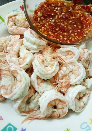 รูปของ กุ้งลวกน้ำจิ้มแซ่บ