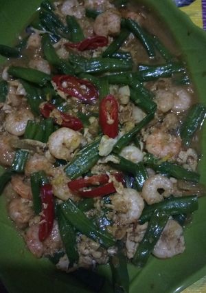 Foto resep Tumis kacang panjang mix udang dan telur