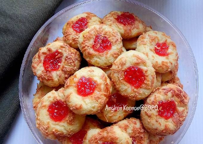 Strawberry Cheese Thumbprint Cookies